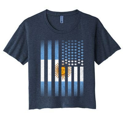 Argentina American Flag Women's Crop Top Tee