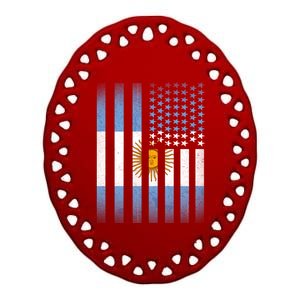 Argentina American Flag Ceramic Oval Ornament