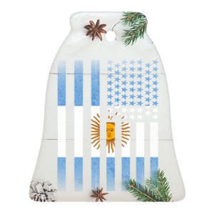 Argentina American Flag Ceramic Bell Ornament