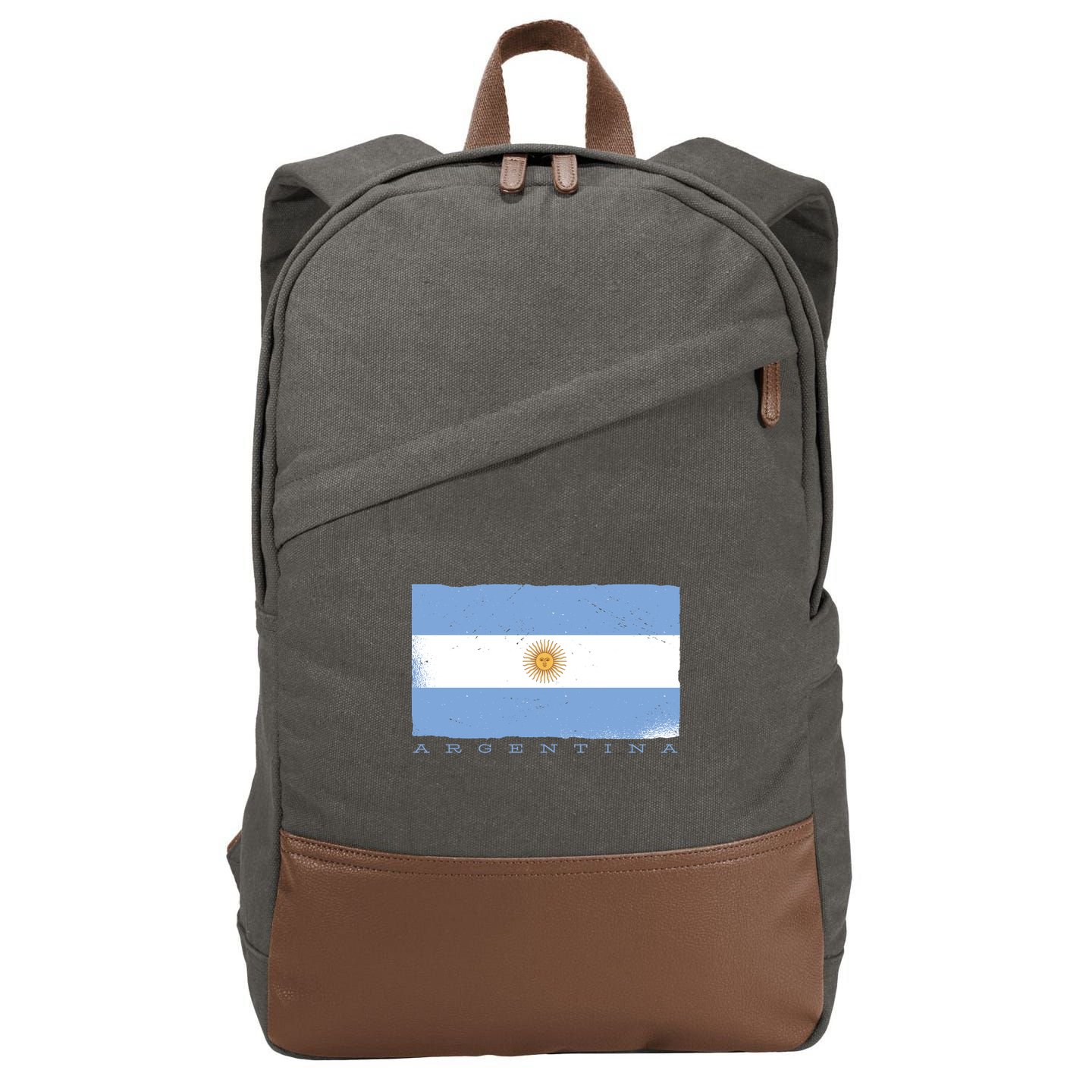 Argentina Flag Cotton Canvas Backpack