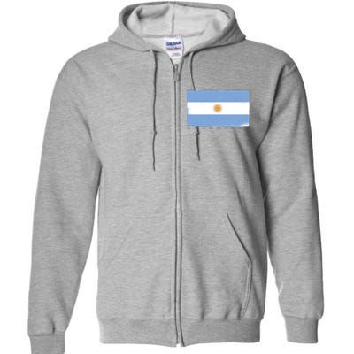 Argentina Flag Full Zip Hoodie