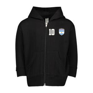 Argentina Flag Shield Logo Soccer World Cup Toddler Zip Fleece Hoodie