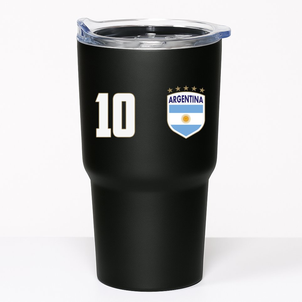 Argentina Flag Shield Logo Soccer World Cup Tumbler