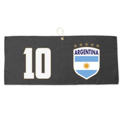 Argentina Flag Shield Logo Soccer World Cup Large Microfiber Waffle Golf Towel