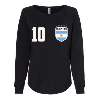 Argentina Flag Shield Logo Soccer World Cup Womens California Wash Sweatshirt