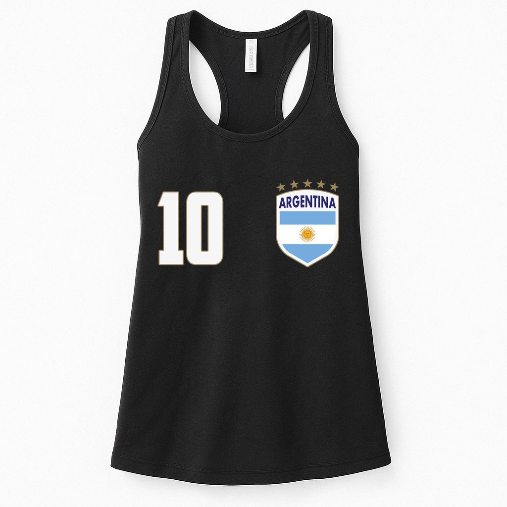 Argentina Flag Shield Logo Soccer World Cup Womens Tank Top