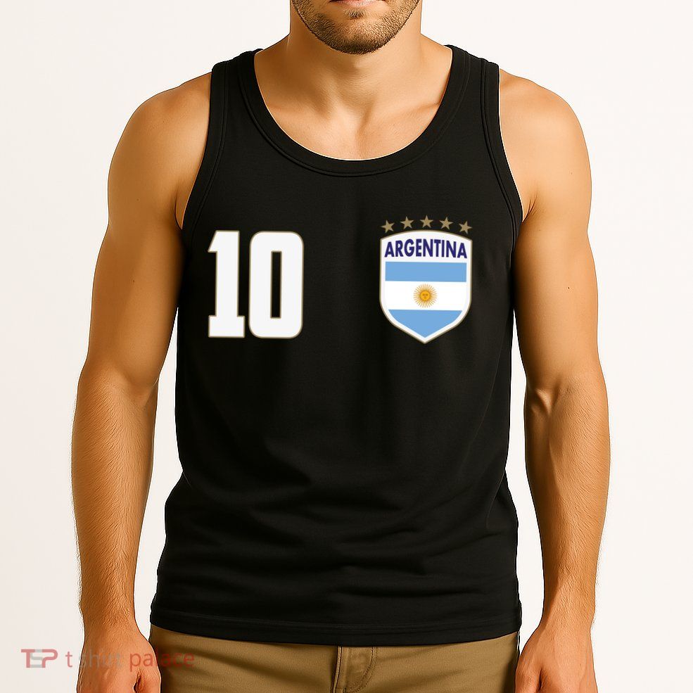 Argentina Flag Shield Logo Soccer World Cup Tank Top