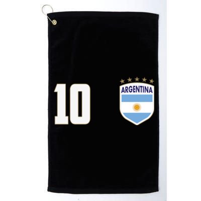 Argentina Flag Shield Logo Soccer World Cup Platinum Collection Golf Towel