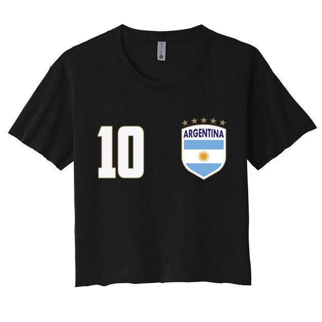 Argentina Flag Shield Logo Soccer World Cup Crop Top