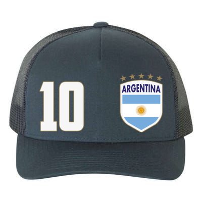 Argentina Flag Shield Logo Soccer World Cup Yupoong Adult 5-Panel Trucker Hat