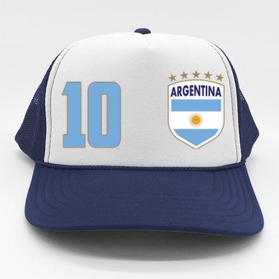 Argentina Flag Shield Logo Soccer World Cup Trucker Hat