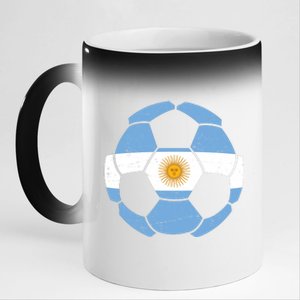 Argentina Flag Soccer Team Ball Futball 11oz Black Color Changing Mug