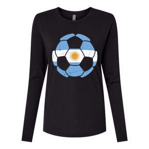 Argentina Flag Soccer Team Ball Futball Womens Cotton Relaxed Long Sleeve T-Shirt