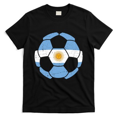 Argentina Flag Soccer Team Ball Futball T-Shirt