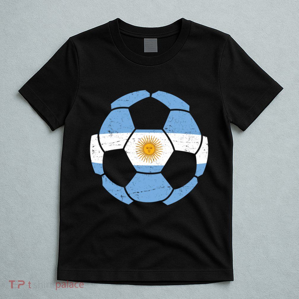 Argentina Flag Soccer Team Ball Futball T-Shirt