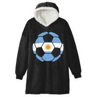 Argentina Flag Soccer Team Ball Futball Hooded Wearable Blanket