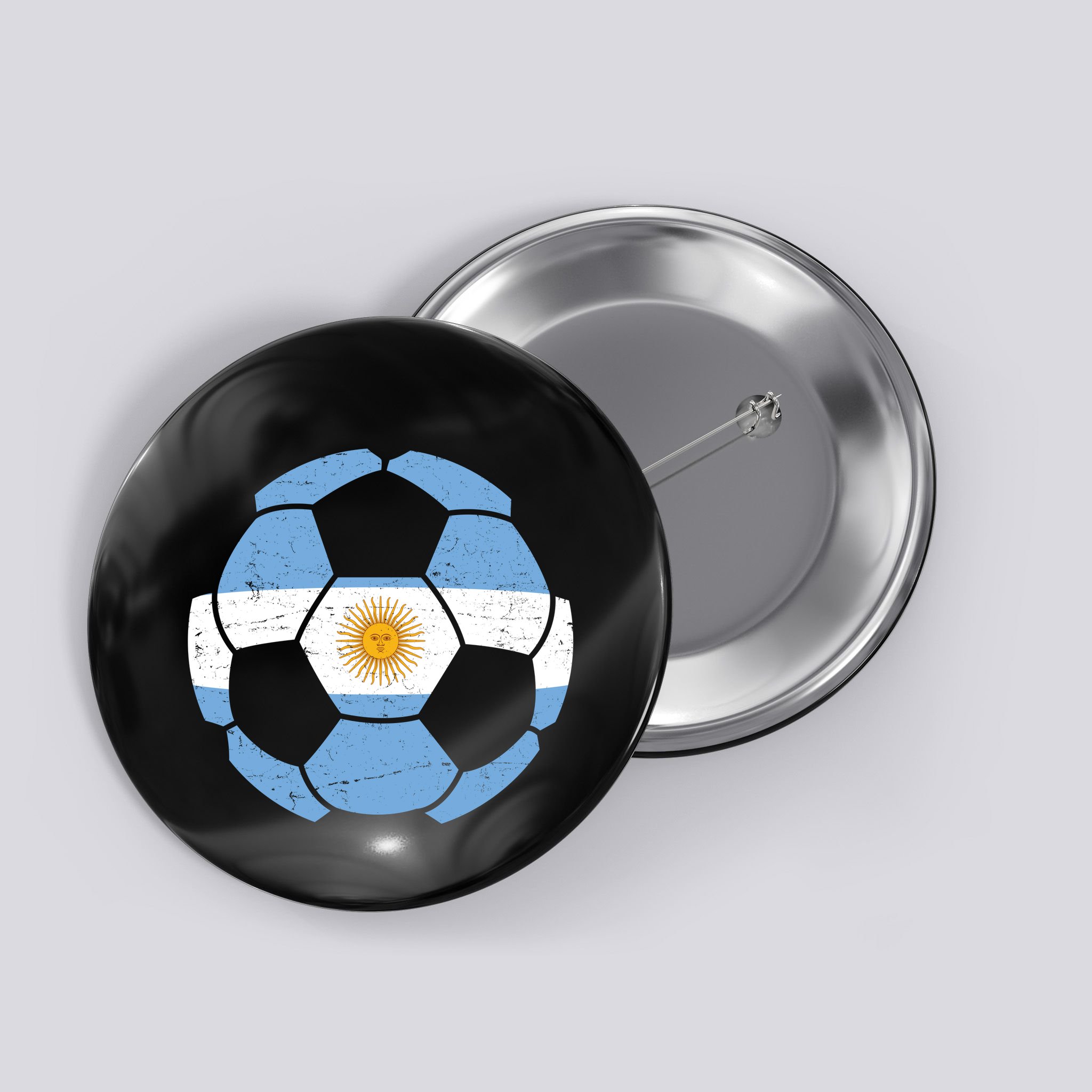 Argentina Flag Soccer Team Ball Futball Button