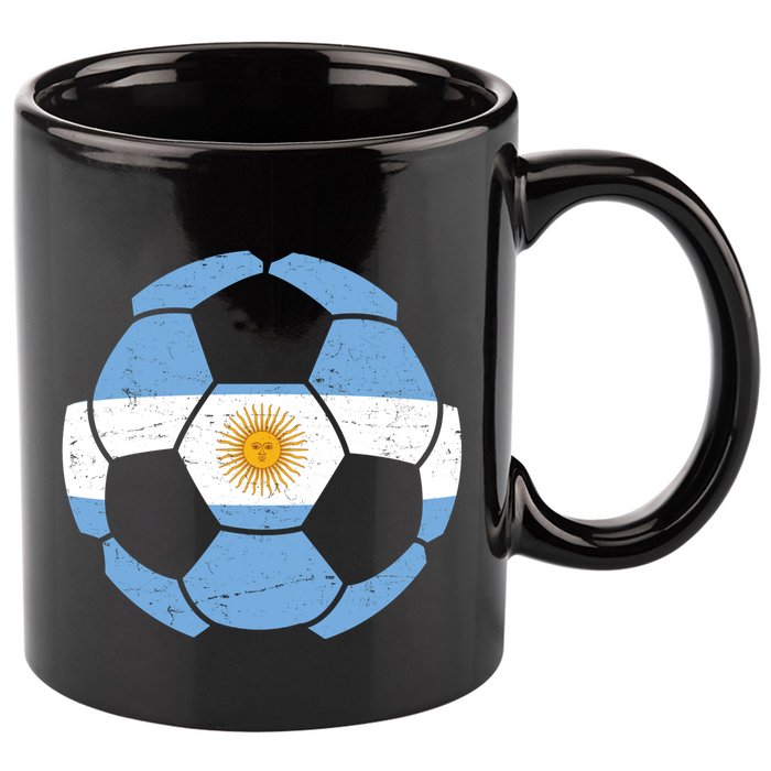 Argentina Flag Soccer Team Ball Futball 11oz C Handle Ceramic Mug