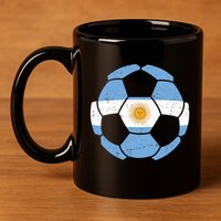 Argentina Flag Soccer Team Ball Futball 11oz C Handle Ceramic Mug