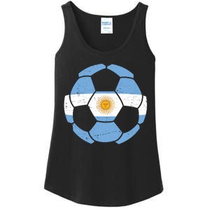 Argentina Flag Soccer Team Ball Futball Ladies Essential Tank