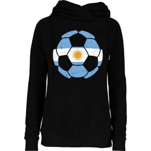 Argentina Flag Soccer Team Ball Futball Womens Funnel Neck Pullover Hood