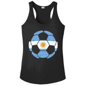 Argentina Flag Soccer Team Ball Futball Ladies PosiCharge Competitor Racerback Tank