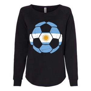 Argentina Flag Soccer Team Ball Futball Womens California Wash Sweatshirt