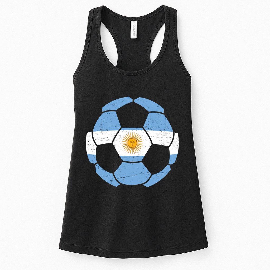 Argentina Flag Soccer Team Ball Futball Womens Tank Top