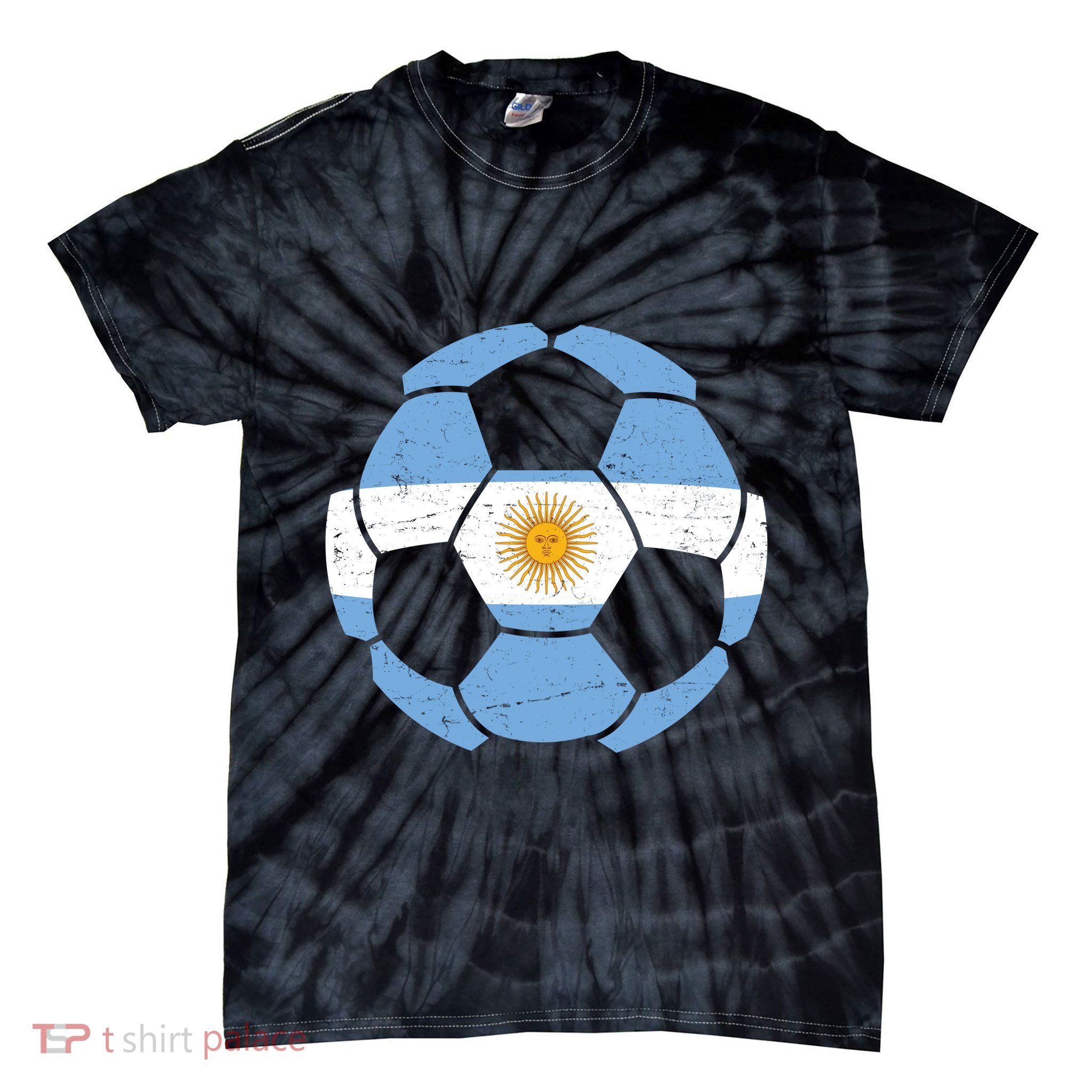 Argentina Flag Soccer Team Ball Futball Tie-Dye T-Shirt
