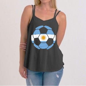 Argentina Flag Soccer Team Ball Futball Women's Strappy Tank