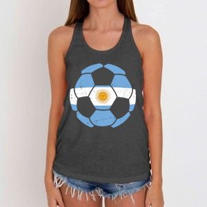 Argentina Flag Soccer Team Ball Futball Women's Knotted Racerback Tank