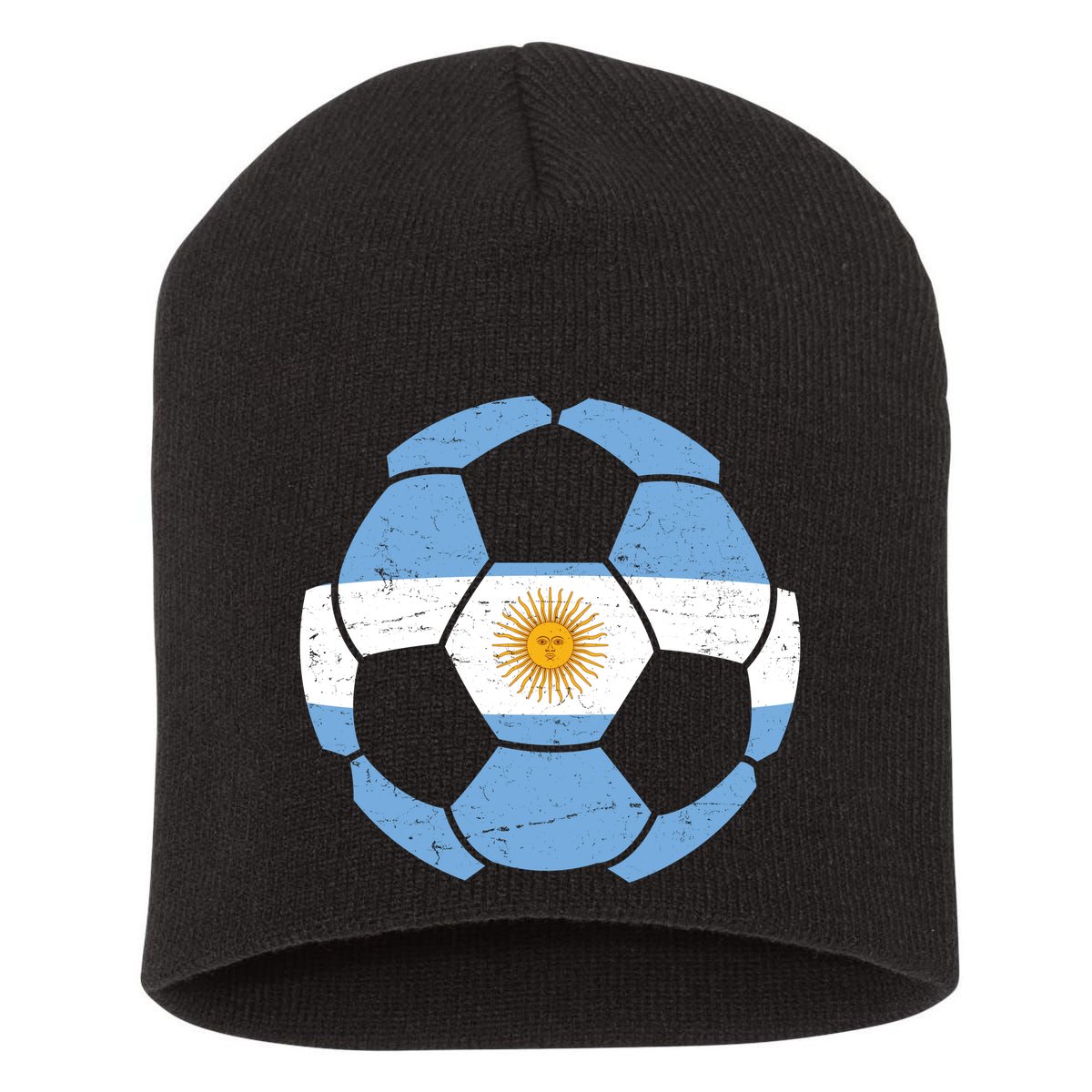 Argentina Flag Soccer Team Ball Futball Short Acrylic Beanie