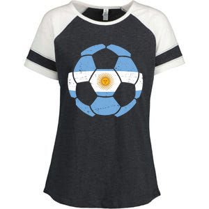 Argentina Flag Soccer Team Ball Futball Enza Ladies Jersey Colorblock Tee