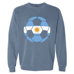 Argentina Flag Soccer Team Ball Futball Garment-Dyed Sweatshirt