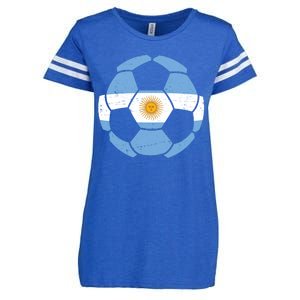 Argentina Flag Soccer Team Ball Futball Enza Ladies Jersey Football T-Shirt