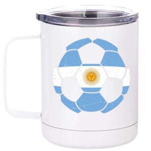 Argentina Flag Soccer Team Ball Futball 12 oz Stainless Steel Tumbler Cup