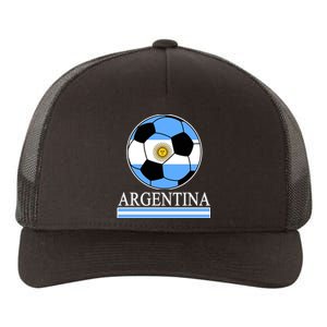 Argentina Soccer Country Flag Ball Yupoong Adult 5-Panel Trucker Hat