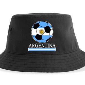 Argentina Soccer Country Flag Ball Sustainable Bucket Hat