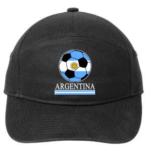 Argentina Soccer Country Flag Ball 7-Panel Snapback Hat