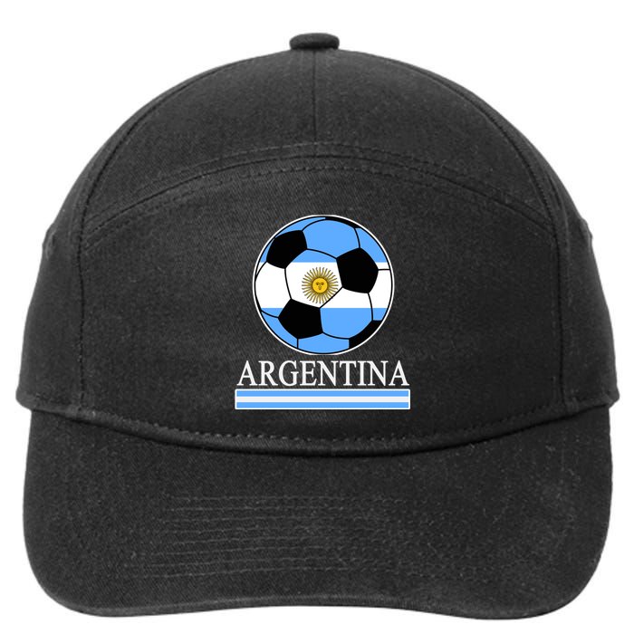 Argentina Soccer Country Flag Ball 7-Panel Snapback Hat