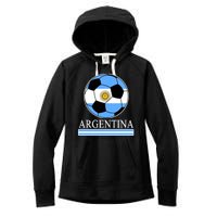 Argentina Soccer Country Flag Ball Women's Fleece Hoodie