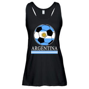 Argentina Soccer Country Flag Ball Ladies Essential Flowy Tank