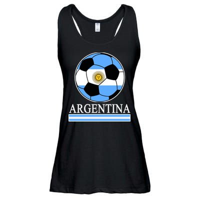 Argentina Soccer Country Flag Ball Ladies Essential Flowy Tank