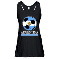 Argentina Soccer Country Flag Ball Ladies Essential Flowy Tank