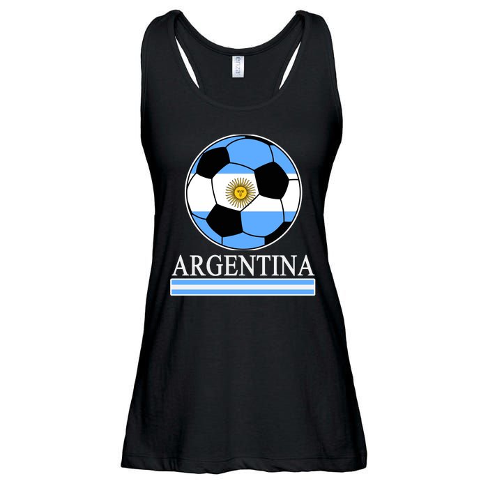 Argentina Soccer Country Flag Ball Ladies Essential Flowy Tank