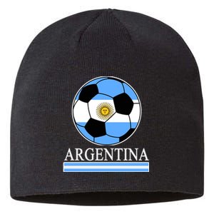 Argentina Soccer Country Flag Ball Sustainable Beanie