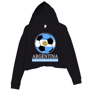 Argentina Soccer Country Flag Ball Crop Fleece Hoodie