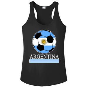 Argentina Soccer Country Flag Ball Ladies PosiCharge Competitor Racerback Tank