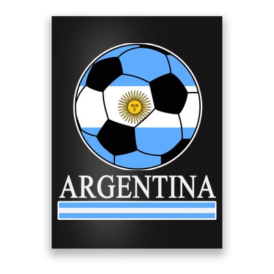 Argentina Soccer Country Flag Ball Poster