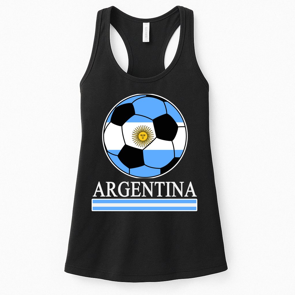 Argentina Soccer Country Flag Ball Womens Tank Top